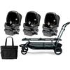 Peg Perego Triplette Piroet Stroller with Primo Viaggio 4/35 Infant Car Seats and Diaper Bag - Atmosphere