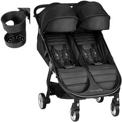 Baby Jogger City Tour 2 Double Stroller - Jet with Cup Holder 