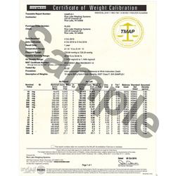 Rice Lake Accredited NVLAP Certificate for 96482 OIML Class F2 Metric Weight Set