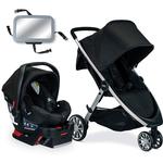 Britax B-Lively Travel System with B-Safe 35 Infant Car Seat - Raven with Backseat Mirror 