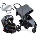 Britax B-Free Travel System with B-Safe Ultra Infant Car Seat - Vibe with Rear View Mirror