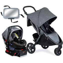 Britax B-Free Travel System with B-Safe Ultra Infant Car Seat - Vibe with Rear View Mirror