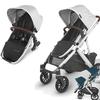 UPPAbaby Vista V2 Stroller - Bryce (White Marl/Silver/Chestnut Leather) + Upper Adapters + RumbleSeat V2- Bryce (White Marl/Silver/Chestnut Leather)