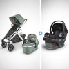 UPPAbaby Vista V2 Stroller - EMMETT (green melange/silver/saddle leather) + MESA Infant Car Seat - JAKE (black)