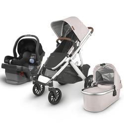 UPPAbaby Vista V2 Stroller - ALICE (dusty pink/silver/saddle leather) + MESA Infant Car Seat - JAKE (black)