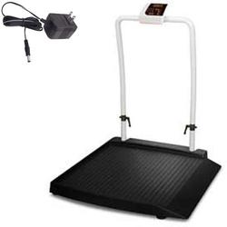 Rice Lake 350-10-2-AC Single Ramp Handrail Wheelchair Scale  with AC Adapter , 1000 lb x 0.2 lb