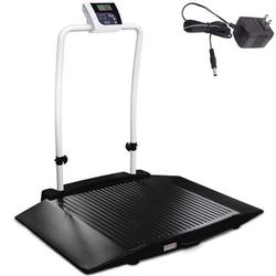Rice Lake 350-10-3-BT-AC Two Ramp Handrail Wheelchair Scale with Bluetooth with AC Adapter 1000 lb x 0.2 lb