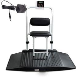Rice Lake 350-10-4-BT-AC Dual Ramp Wheelchair Platform Scale with Seat and Bluetooth with AC Adapter 1000 lb x 0.2 lb