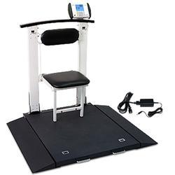 Detecto 6570-AC-W Portable  Handrail and Seat Wheelchair Scale and a AC Adapter 1000 lb x 0.2 lb