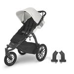 UPPAbaby Ridge Jogging Stroller - Bryce (White/Carbon) with Adapters for all MESA Models and Bassinet