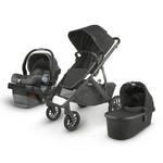 UPPAbaby VISTA V2 Stroller - Jake (Black/Carbon/Black Leather) + MESA Infant Car Seat - Jordan (Charcoal mélange) Merino Wool
