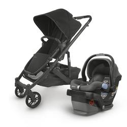 UPPAbaby CRUZ V2 Stroller -  Jake (Black/Carbon/Black Leather) + MESA Infant Car Seat - Jordan (Charcoal mélange) Merino Wool 