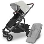 UPPAbaby CRUZ V2 Stroller -ANTHONY  (white & grey chenille/carbon/chestnut leather) + Infant Snug Seat