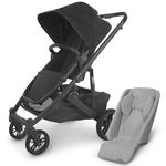 UPPAbaby CRUZ V2 Stroller - JAKE (black/carbon/black leather) + Infant Snug Seat