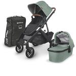 UPPAbaby VISTA V2 Stroller - GWEN (green melange/carbon/saddle leather) + Travel Bag
