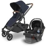 UPPAbaby Cruz V2 Stroller - NOA (Navy/Carbon/Saddle Leather) + MESA Infant Car Seat - Jake (Black)