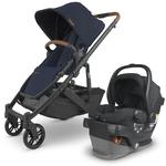 UPPAbaby Cruz V2 Stroller - NOA (Navy/Carbon/Saddle Leather) + MESA V2 Infant Car Seat - Jake (Charcoal)