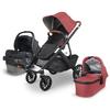 UPPAbaby Vista V2 Stroller - Lucy (Rosewood mélange/Carbon/Saddle Leather) + MESA V2 Infant Car Seat - Jake (Charcoal)
