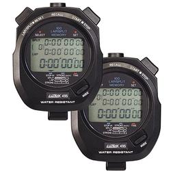 Ultrak 495-BLKX2 100 Lap Memory Stopwatch (With 3 Line Display) - Black - 2 Pack
